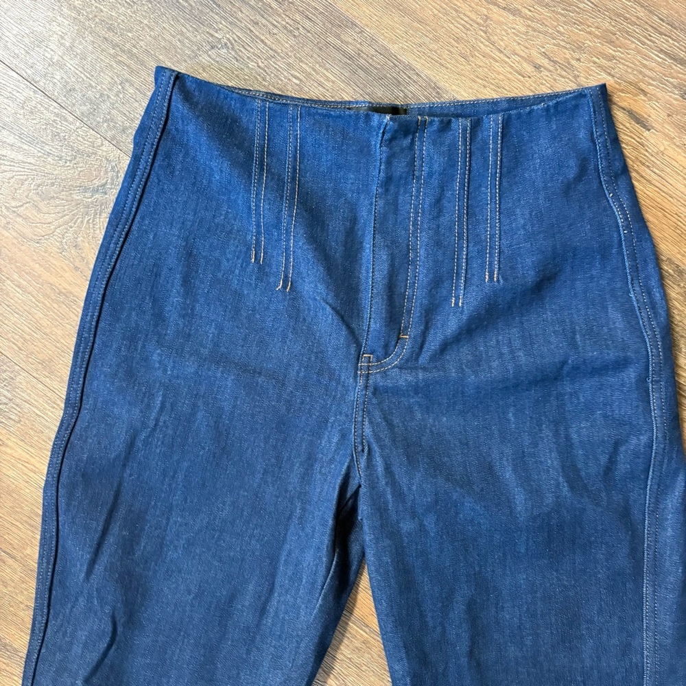 WHBM Extra High-Rise Sculpt Denim Trouser Dark Wash - Picture 4 of 8